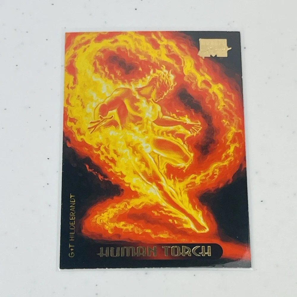 1994 Fleer Marvel Masterpieces SkyBox Human Torch #52 Hildebrandt Card